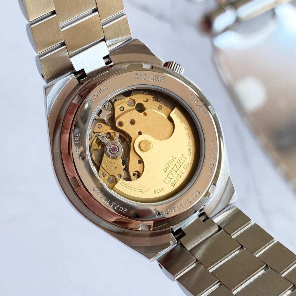 Back view of the Citizen Tsuyosa NJ0151-88M showcasing its automatic movement.