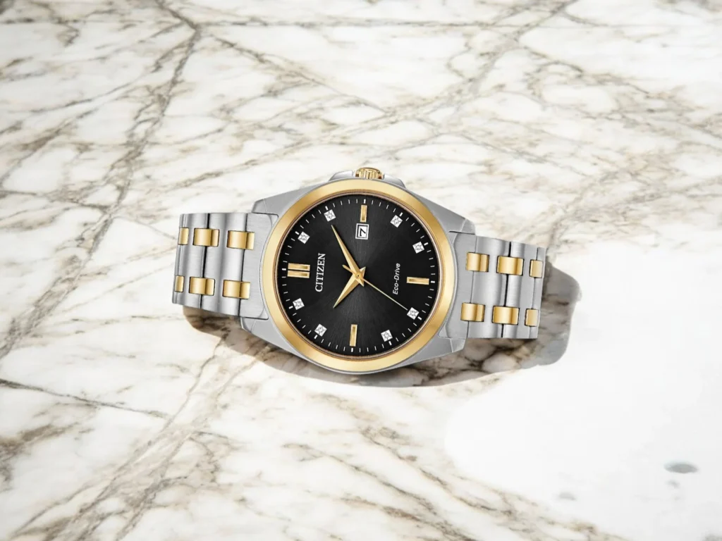 Citizen Peyten BM7107-50E resting on a marble surface.