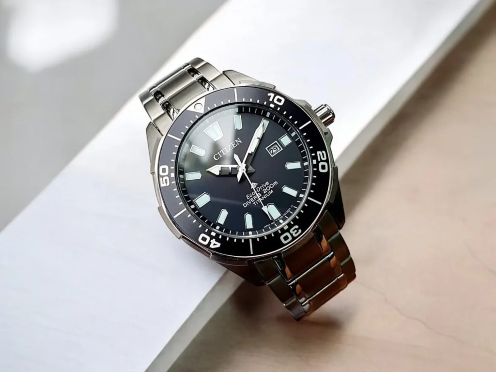 Citizen Promaster Dive BN0200-56E resting on a white surface.
