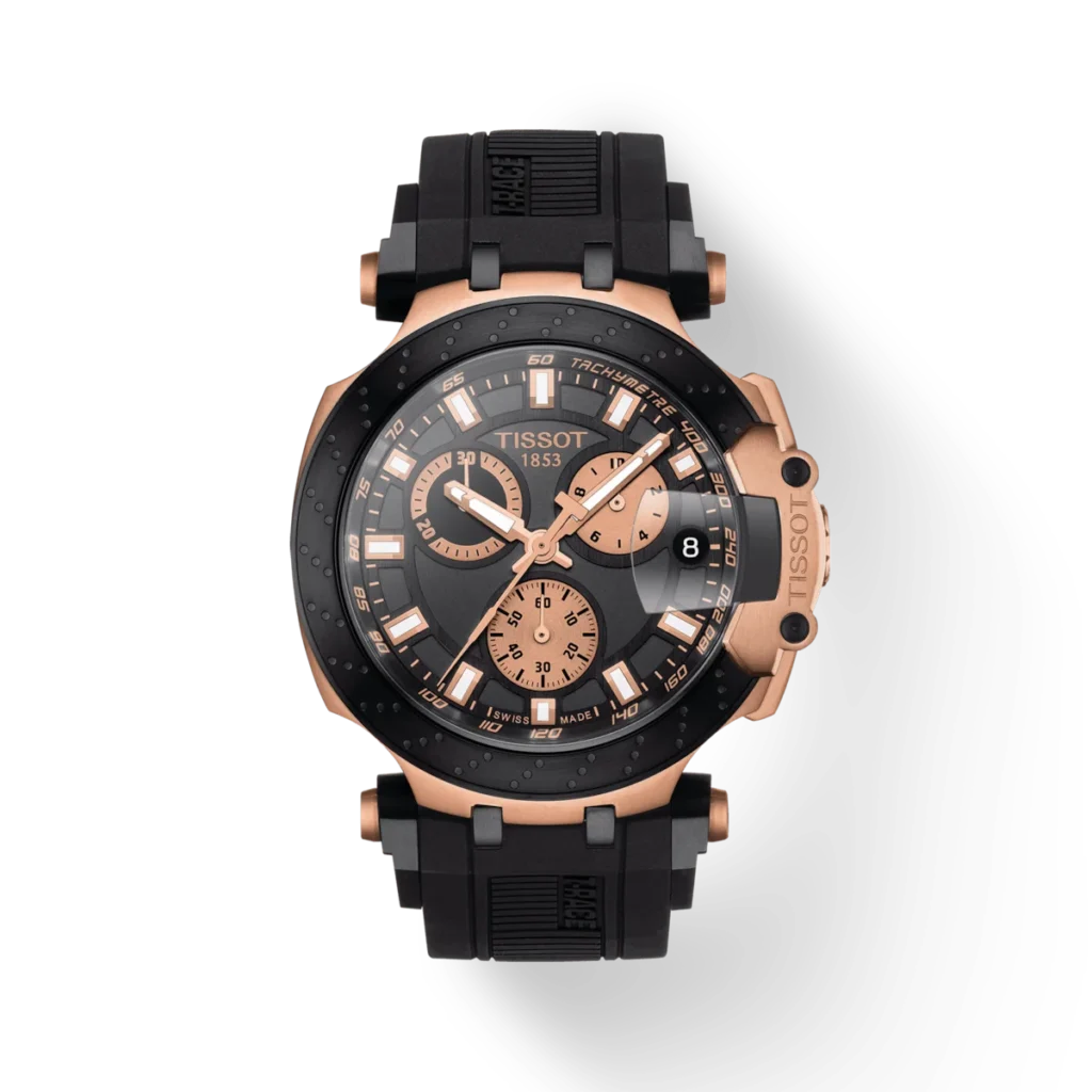 Close-up of the Tissot T-Race Chronograph T115.417.37.051.00.